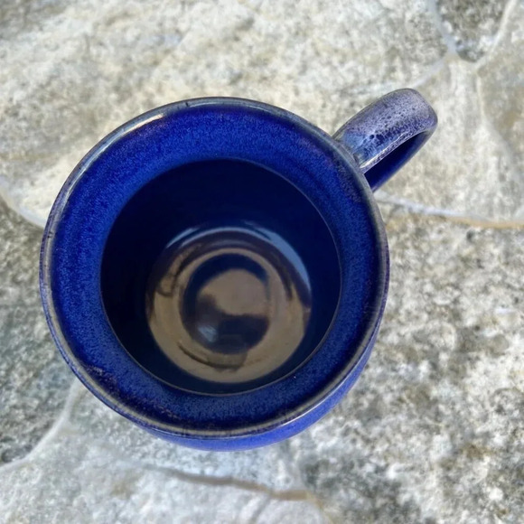 LATHAM'S POTTERY Seagrove NC Cobalt Blue Glazed 4" Mug Signed BRUCE LATHAM '99 - Picture 5 of 13